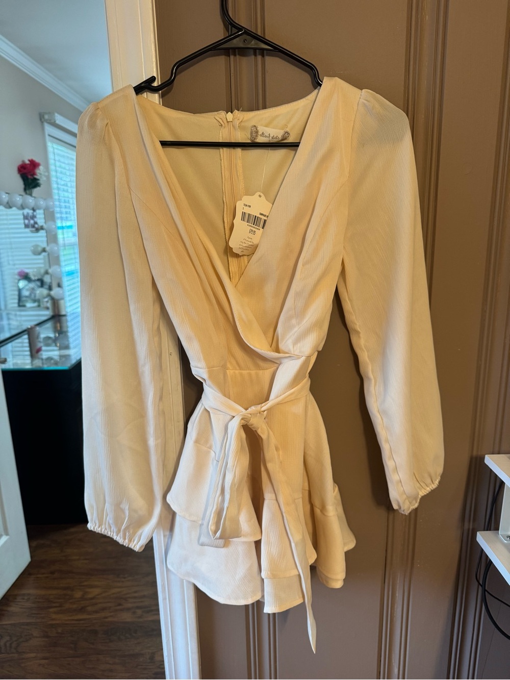Altar'd State Cream Wrap Tie Romper